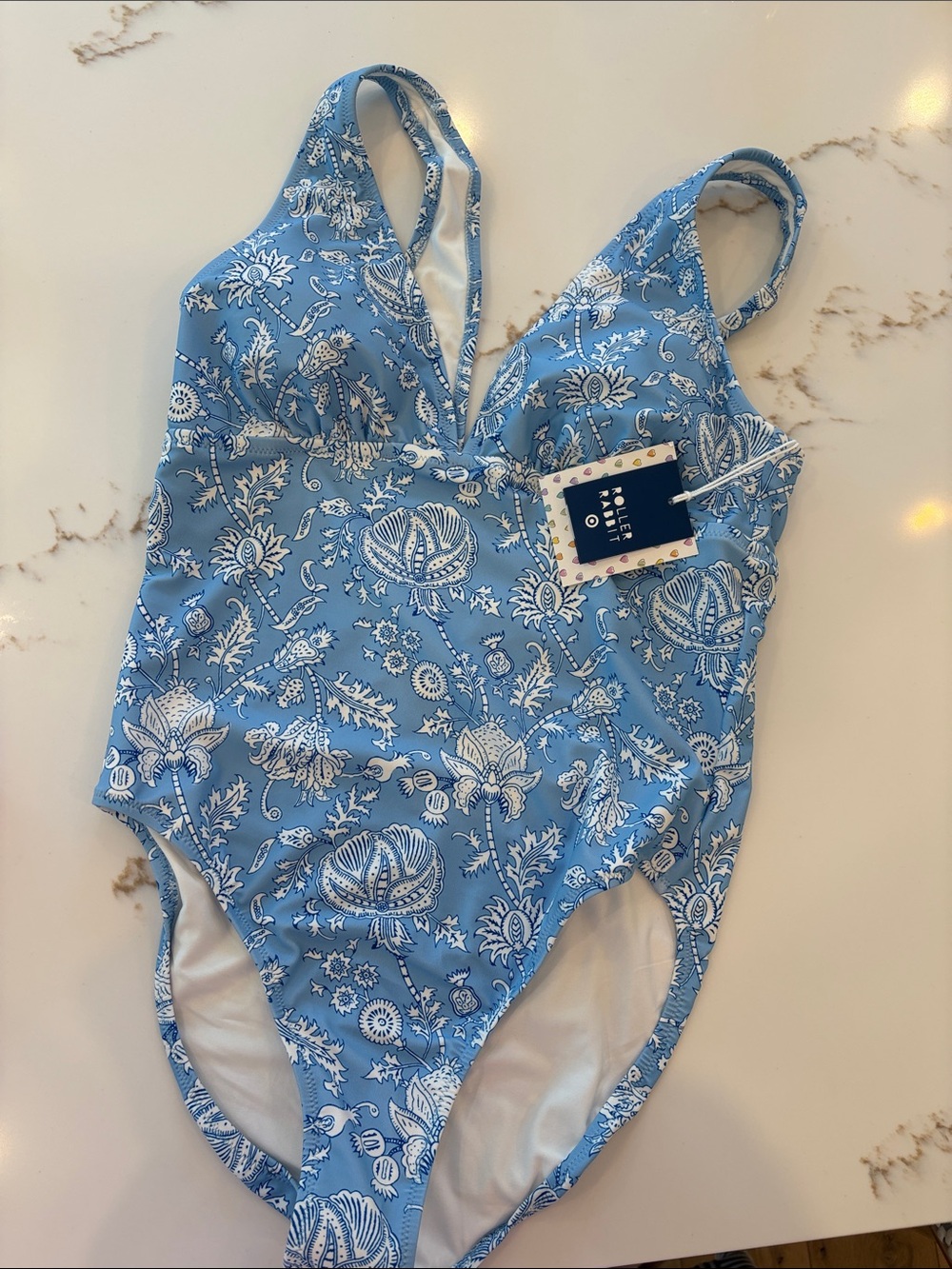 Roller Rabbit Blue Floral One-Piece Swimsuit